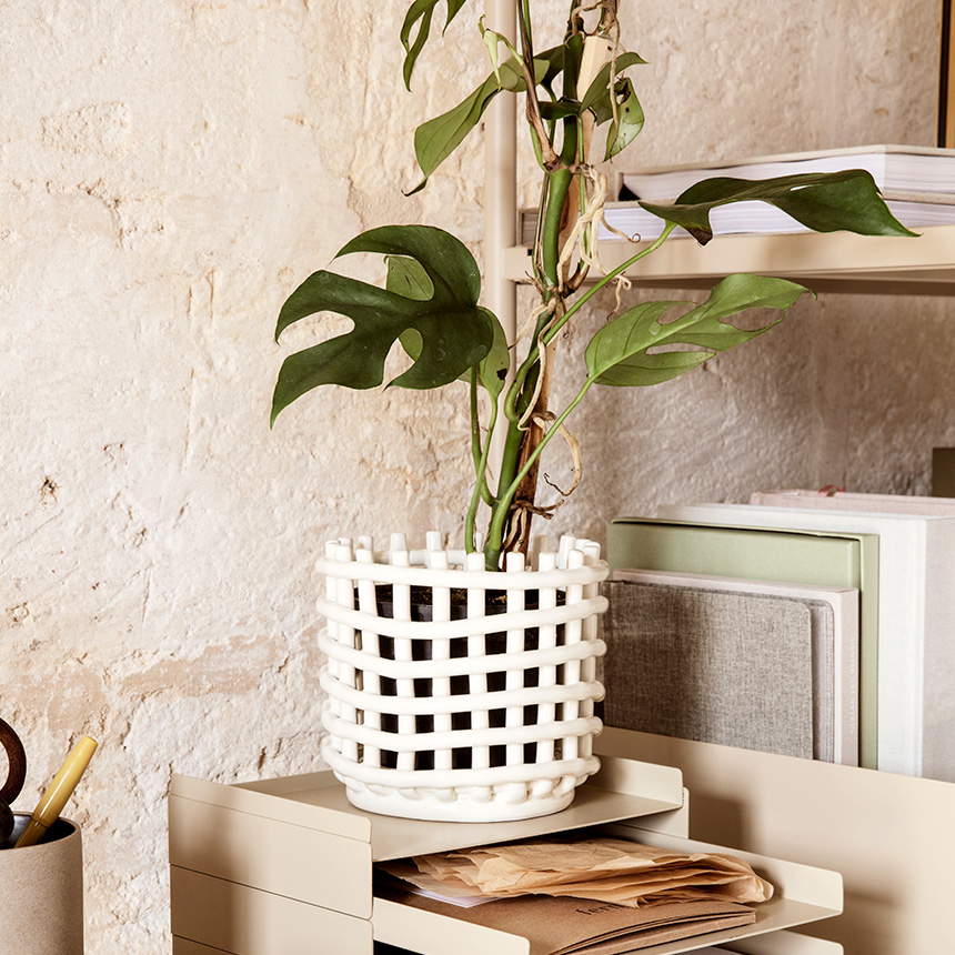ferm LIVINGファームリビング　ワイヤーバスケット　天板付き ferm LIVING ファームリビング セラミック バスケット ラージ