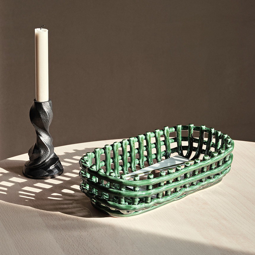 ferm LIVING ファームリビング セラミック バスケット オーバル
