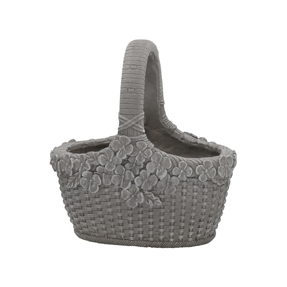 鉢 プランター アンティーク 可憐なバスケット エリーゼ 1ハンドル 幅