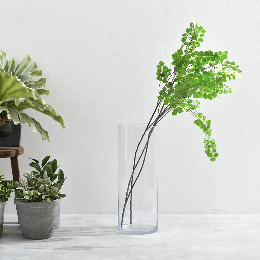 高さ49センチ　装飾的なガラス製フラワーベース 花瓶 ガラス フラワーベース 大きい 円柱 ガラス花瓶 ロング 高さ40cm