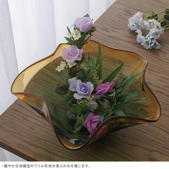【在庫セール】アデリア(ADERIA) 津軽びいどろ フリル花器 小ねぶた 日本 津軽びいどろ 天開 フリル花器 大 ねぶた | 上品な花瓶 おしゃれな