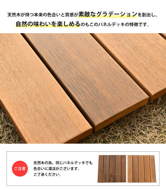 ウッドデッキ 木製 屋外 ベランダ ウッドパネル 連結可能 天然木