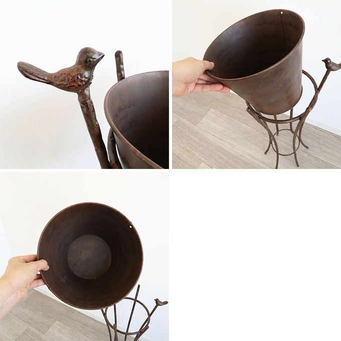 A  フラワースタンド　アジアン　アンティーク調　ヨシカワ　木彫り　ヴィンテージ 花台 スタンド フラワースタンド アンティーク アイアン 鉢置き