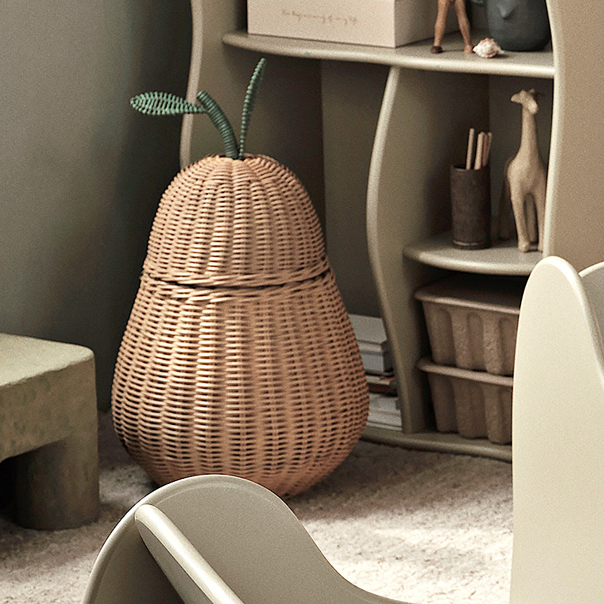 ferm LIVING ファームリビング 梨 洋ナシ 北欧 インテリア 収納 籠 ferm LIVING Pear Braided Storage 洋ナシのカゴ Lサイズ