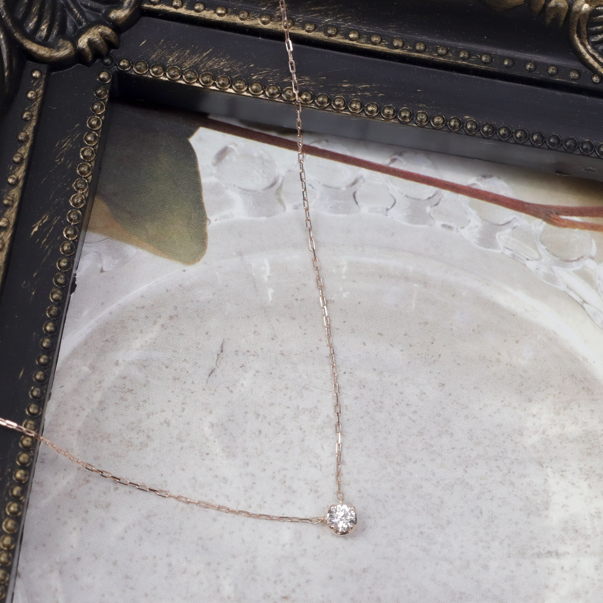 4℃ 4°c ヨンドシー ネックレス レディース ペンダント 一粒 K10 ピンク