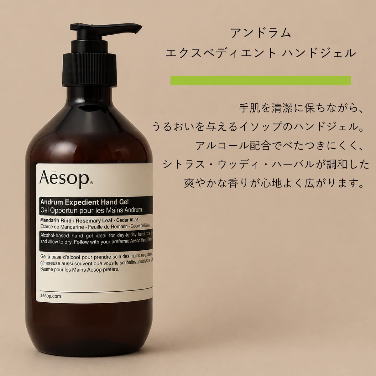 イソップ アンドラム エクスペディエント ハンドジェル 500ml Aesop