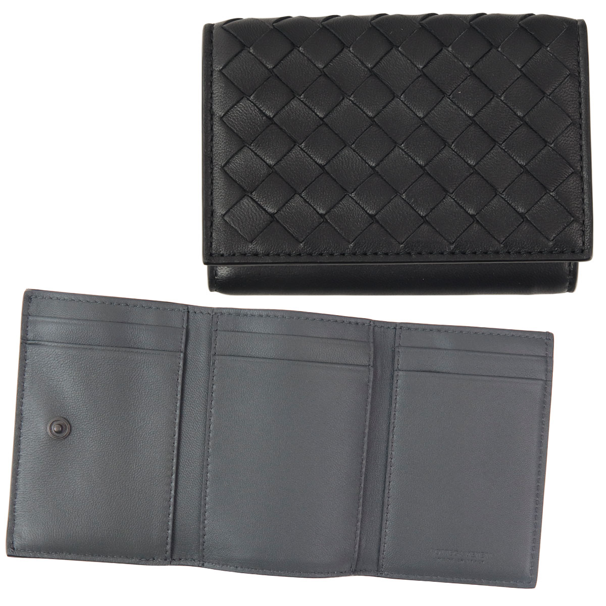 Bottega Veneta ボッテガヴェネタ長財布 ブラック/グレー BOTTEGA VENETA（ボッテガ・ヴェネタ） 財布 レディース 財布 三つ折り