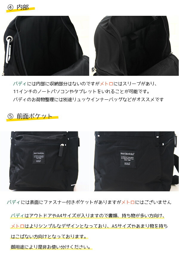 marimekko（マリメッコ） メトロ リュック 通学 女子 正規品 METRO