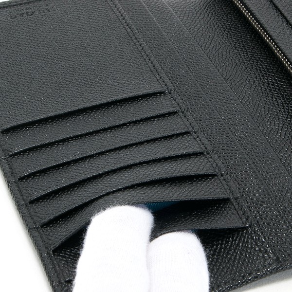 【美品】BVLGARI 二つ折り財布 30398 GR AIN/BLK BVLGARI（ブルガリ） 財布 長財布 BVLGARI 30398 メンズ BVLGARI 30398