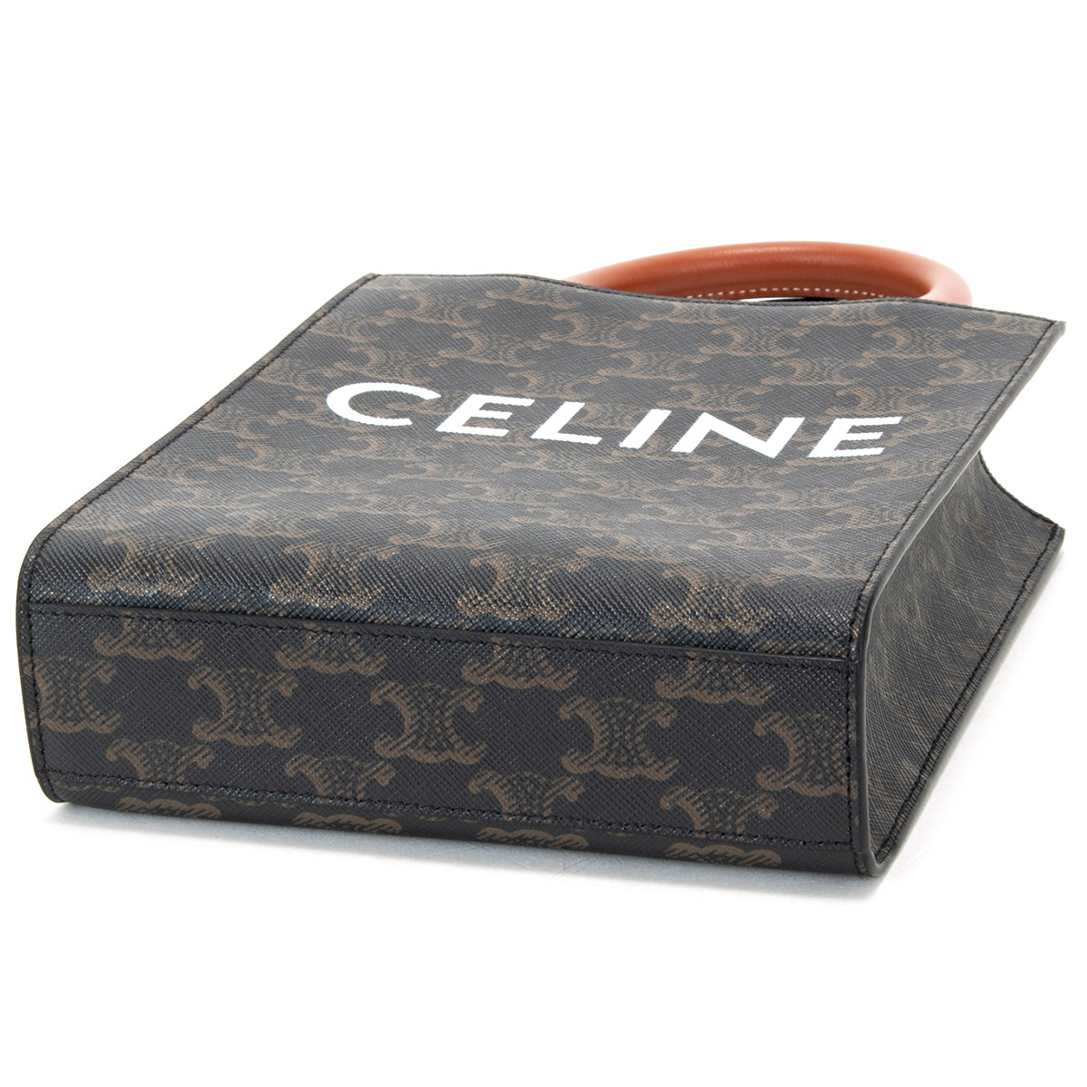 NR53　kt13857tm【CELINE】ミニバーティカルカバ 2WAYバッグ トリオンフ キャンバス ブラック×タン 194372BZK.04LU CELINE（セリーヌ） トリオンフ バッグ ミニ バーティカルカバ