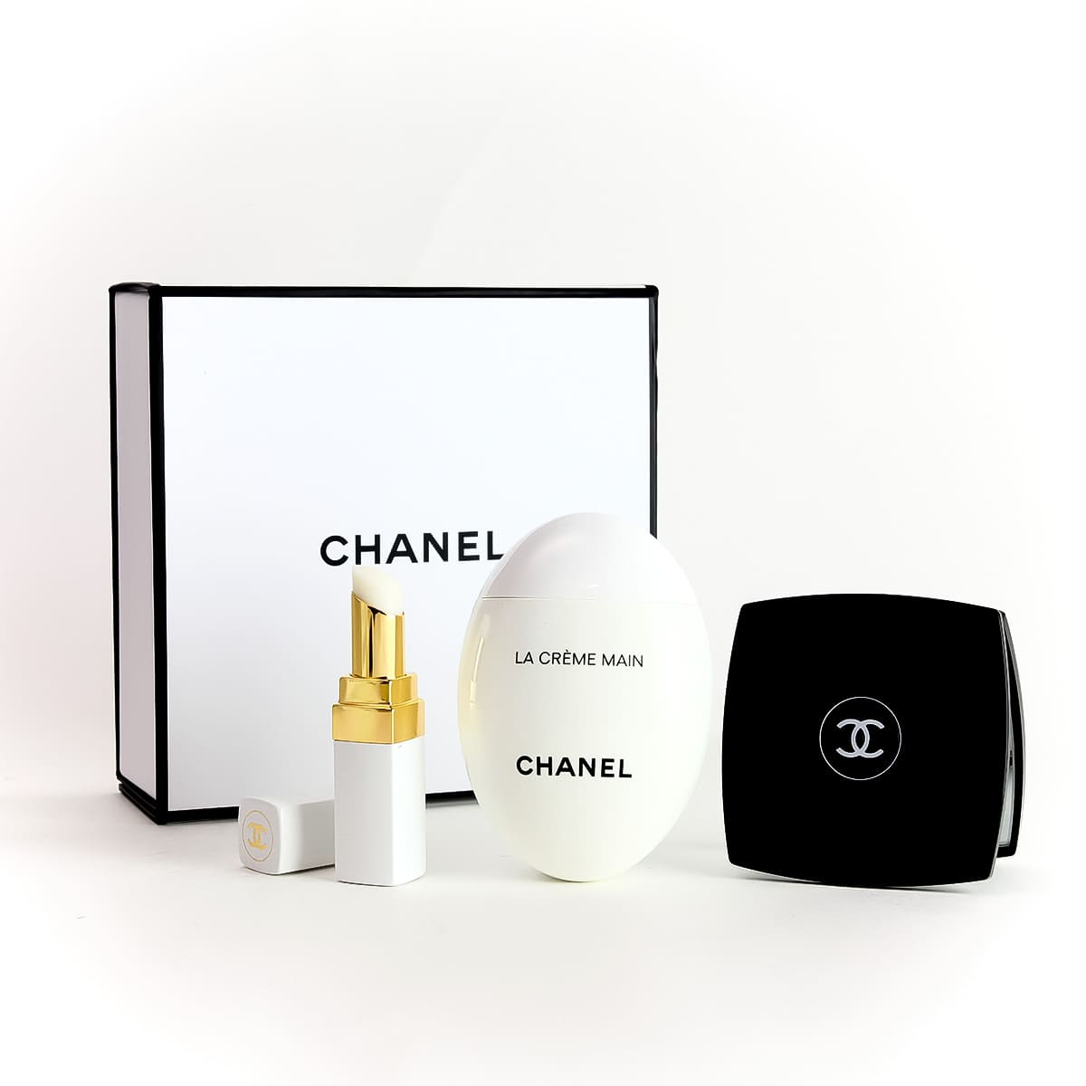 シャネル CHANEL コスメギフトセット ルージュ ココボーム＆ラ クレームマンハンドクリーム ＆ ミロワールドゥーブルファセット ミラー 3点セット