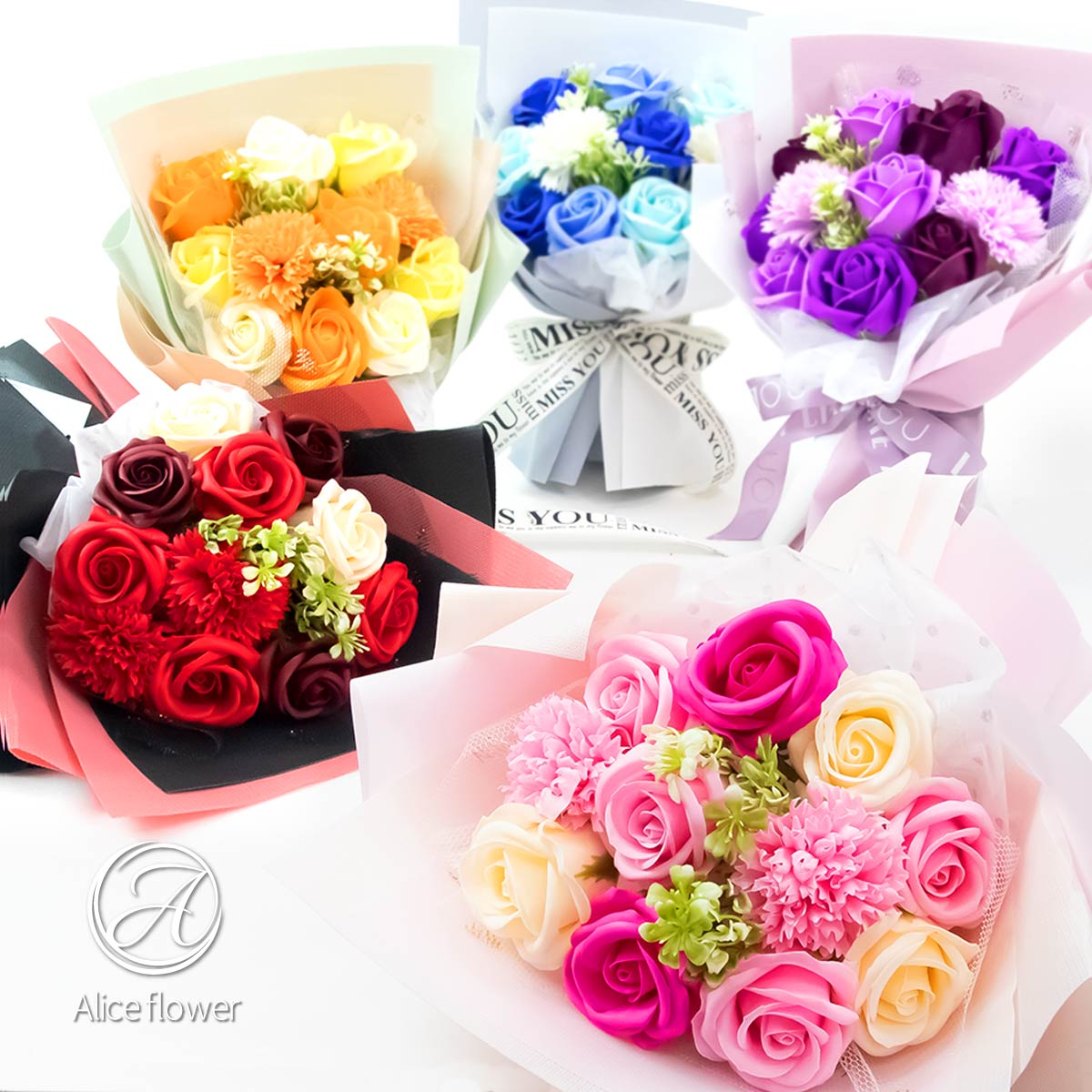 ソープフラワー 母の日 花束 ソープフラワーギフト 花 お花 造花 ギフト ムーンダスト カーネーション そのまま飾れる ブーケ 母の日 ボリューム アレンジメント オシャレ 還暦 結婚式 電報 結婚記念日 退職祝い バラ 薔薇 ミニブーケ 米寿 ミニバラ 2026 かわいい