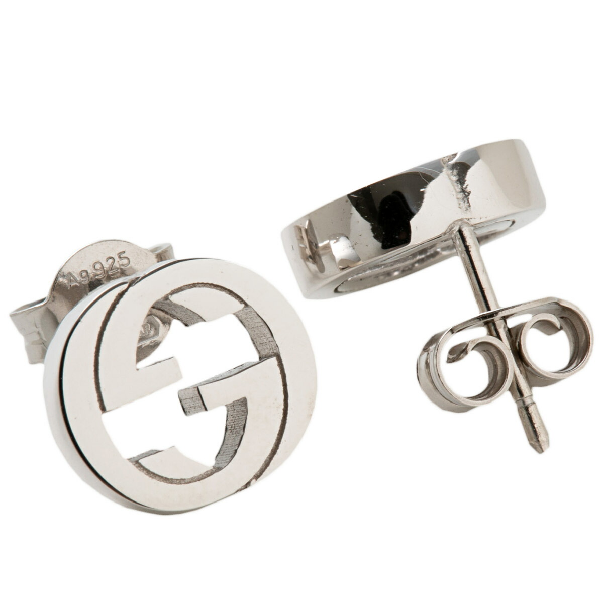 グッチ ピアス GUCCI インターロッキング Gロゴ シルバー 356289 J8400