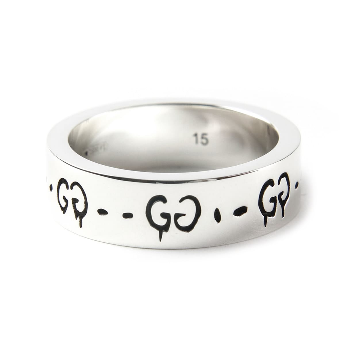 極美品✨　GUCCI　リング　指輪　ゴースト　ロゴ　刻印　1273 グッチ 指輪 メンズ 正規品 GUCCI リング グッチゴースト GHOST