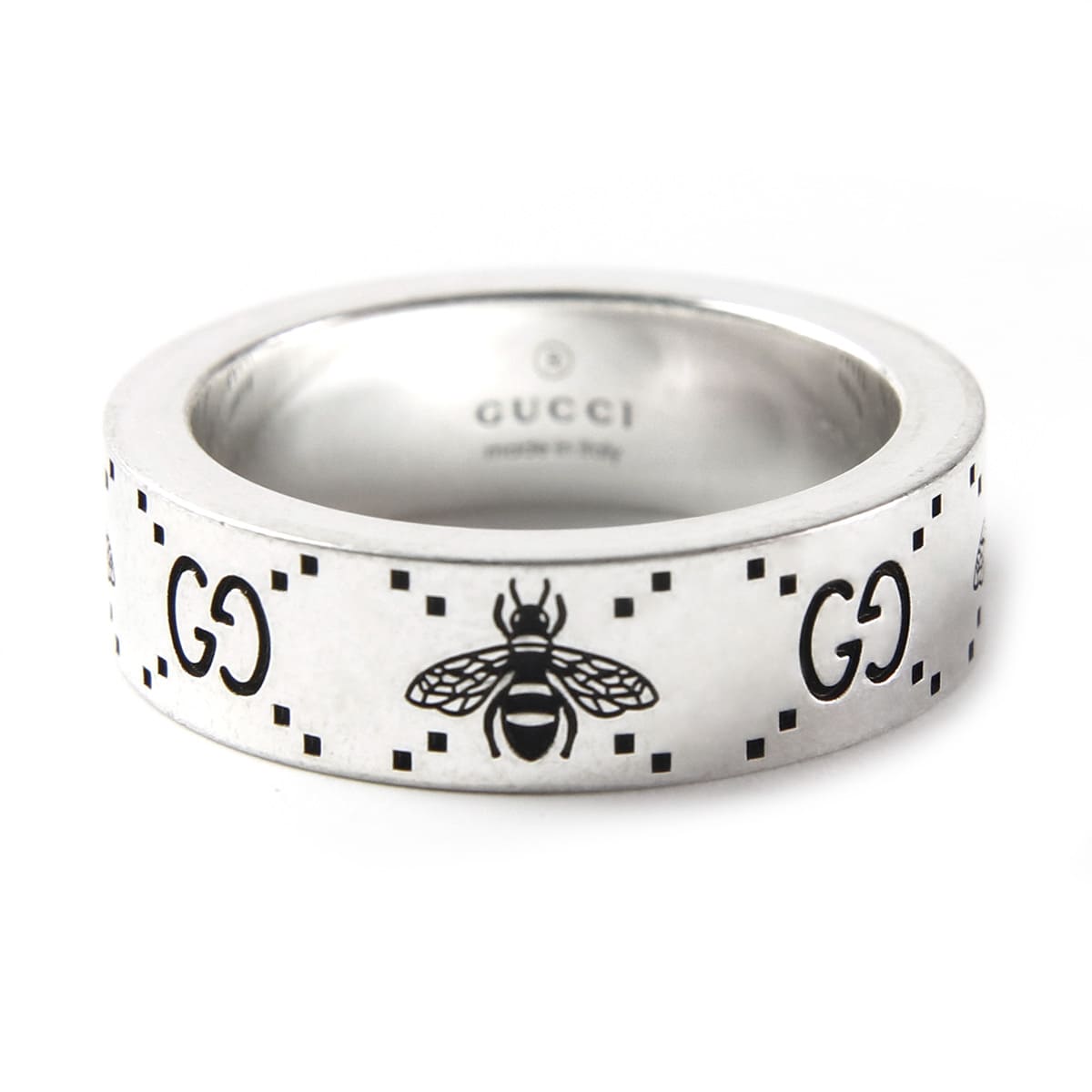 グッチ 指輪 メンズ 正規品 シルバー GUCCI リング GG＆ビー 蜂 728389