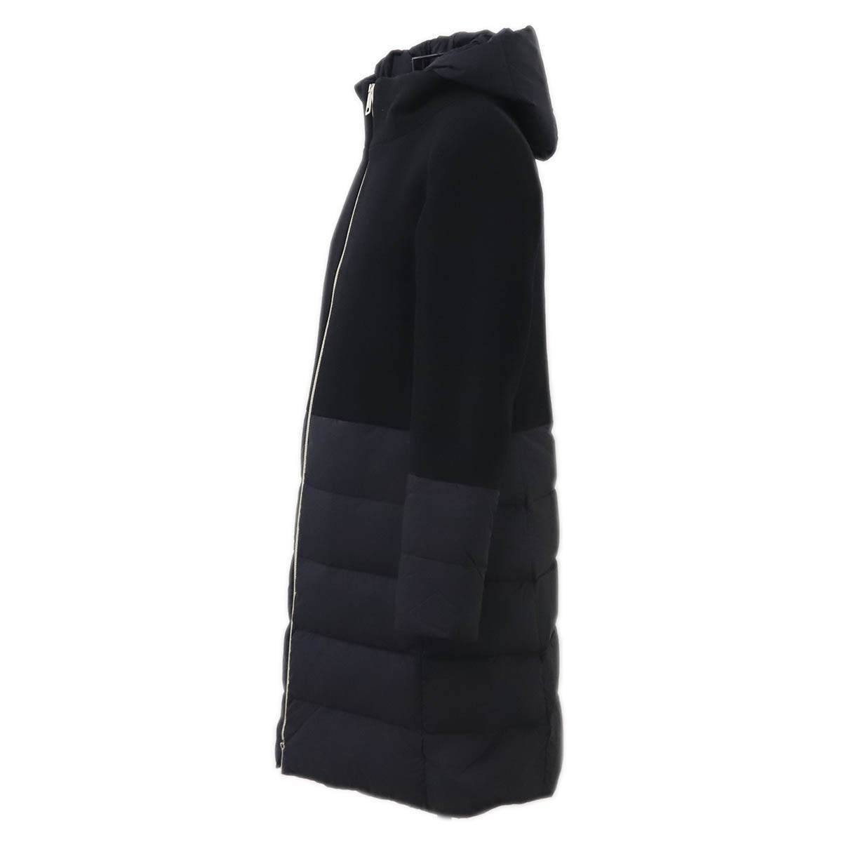 ヘルノ ダウン レディース HERNO コート 2022年 ミディアム ナイロン ニット PADDED JACKET ブラック PI0848D 39601 9300 ブランド