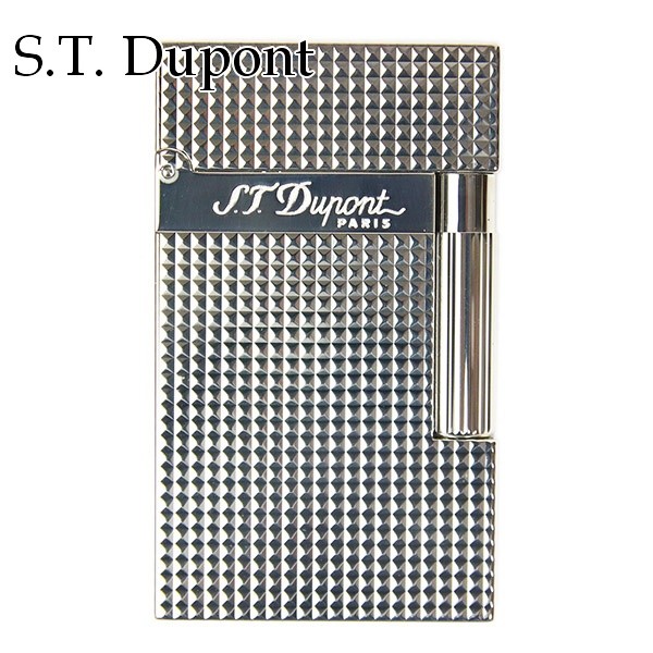 エステー デュポン ガスライター S.T.Dupont ライター 正規品 喫煙具 ライン2 16184 メンズ シルバー 1.5mm ダイアモンド  ヘッド カット