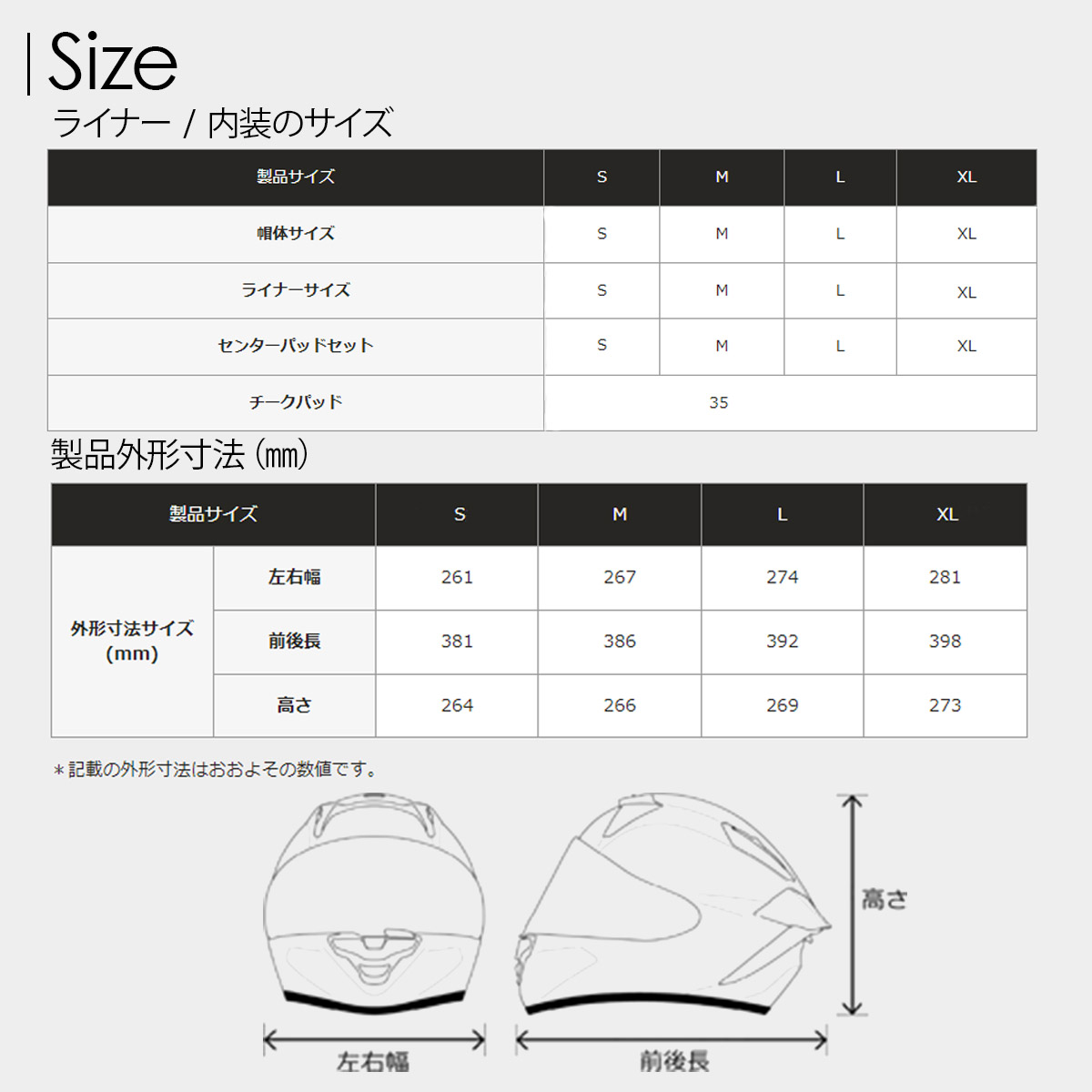 shoei チークパッドのおすすめ人気商品一覧 通販 - Yahoo