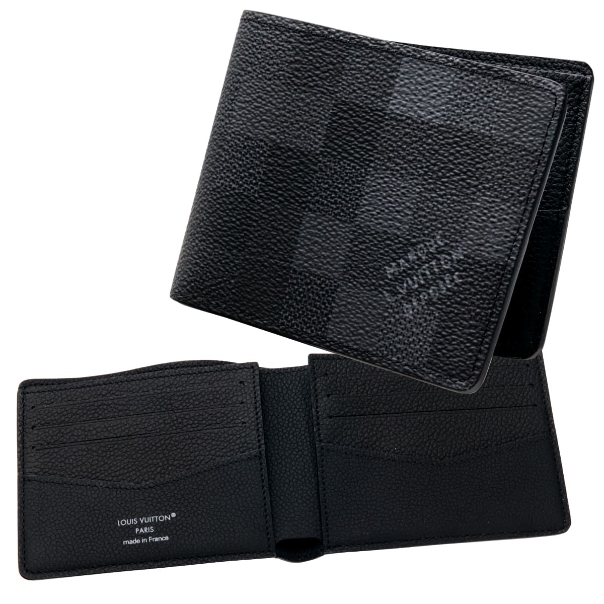 LOUIS VUITTON ユタ　二つ折り財布　ブラック　TH0029 正規品 正規紙袋無料】ルイヴィトン 二つ折り財布 ヴィトン 財布 メンズ