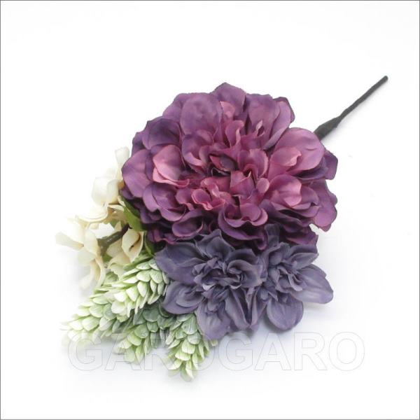 紫のダリアと白い花の花束風 BB-12 [フラメンコ用]｜garogaro｜02