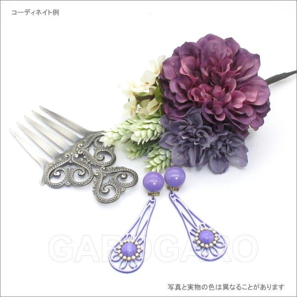 紫のダリアと白い花の花束風 BB-12 [フラメンコ用]｜garogaro｜06