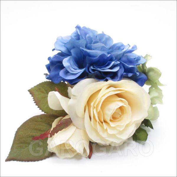 青のダリアと白いバラの花束風 BJ-19 [フラメンコ用]｜garogaro｜02