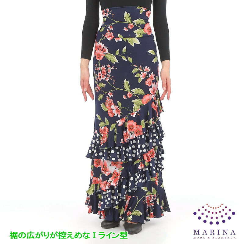 �X�J�[�g Capricho(�J�v���`��) ���f��:D5-4 �ԕ��@�w�l�p �T�C�Y:L(G)�@��×�I�����W�n�̉�[�t�������R�p]