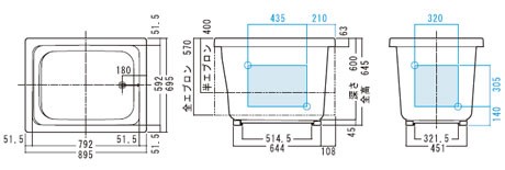 JFE KFPシリーズ FRP浴槽 KFP90 3方全エプロン固定タイプ :jf0103:給湯