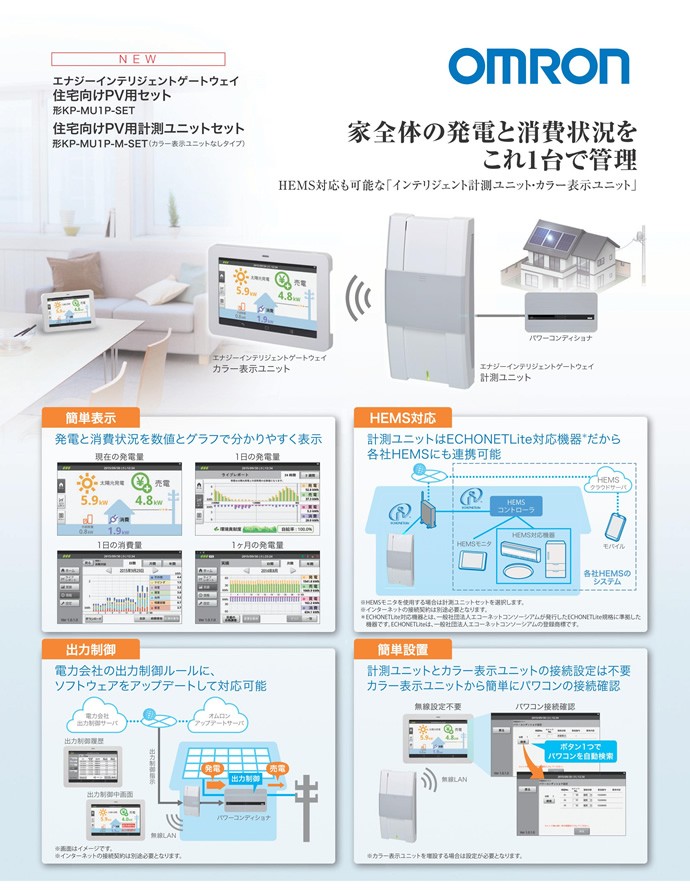 オムロンパワーコンディショナ 周辺機器 エナジーインテリジェントゲートウェイ 住宅向けPV用セット KP-MU1P-SET オムロン :  mdd5018 : 工事資材通販 ガテン市場 - 通販 - Yahoo!ショッピング