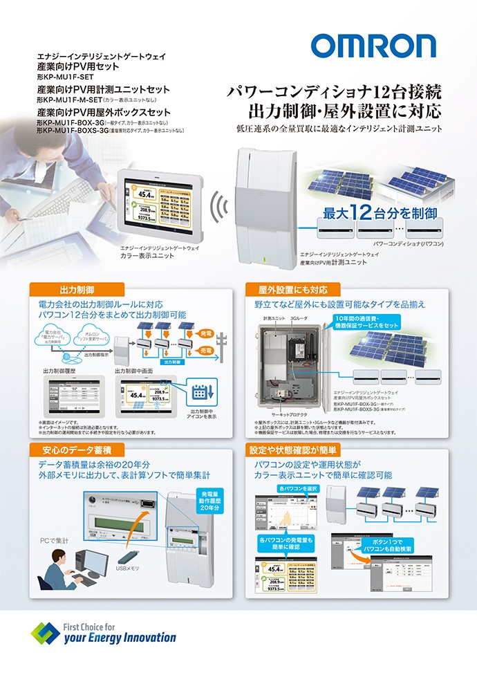 エナジーインテリジェントゲートウェイ KP-MU1F-SET 産業向けPV用セット オムロン : mdd5037 : 工事資材通販 ガテン市場 -  通販 - Yahoo!ショッピング