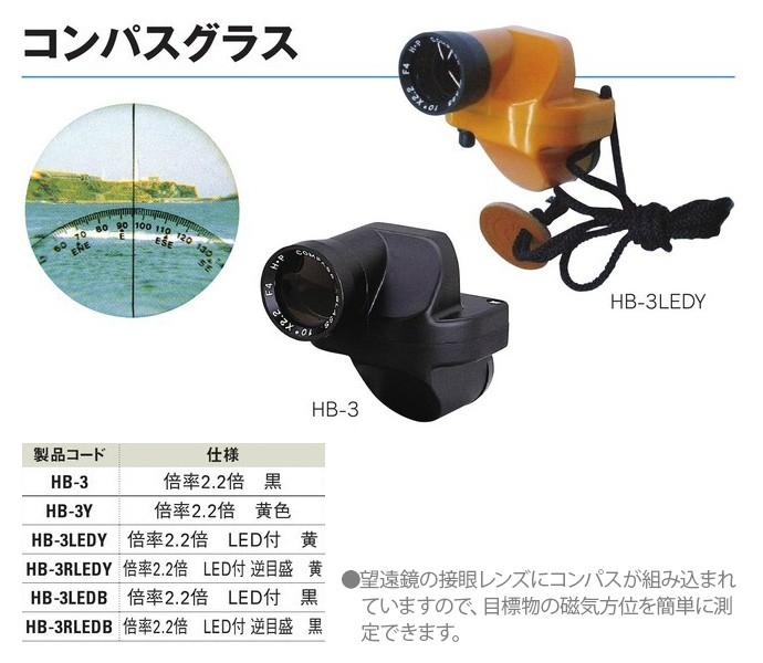 コンパスグラス 倍率2.2倍 黒 HB-3 : ths0793 : 工事資材通販 ガテン