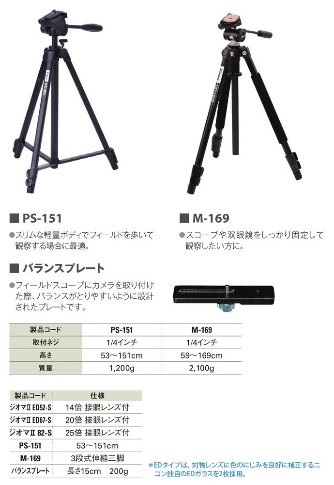 フィールドスコープ用三脚 3段式伸縮三脚 M-169 : ths1039 : 工事資材