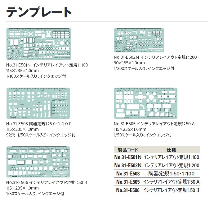 (未使用･未開封品)　ドラパス テンプレート E506 インテリアレイアウト定規 1:50B 31506 sdt40b8 Amazon | ドラパス(Drapas) テンプレート E506 インテリア