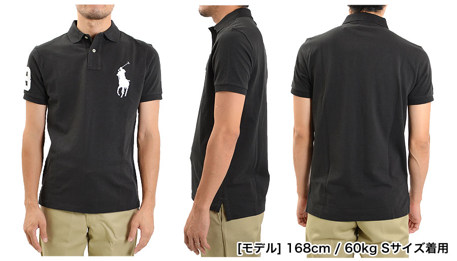 ポロ ラルフローレン半袖ポロシャツ ビッグポニー　ブラックS カスタムフィット ポロ バイ ラルフローレン Polo by Ralph Lauren ポロシャツ