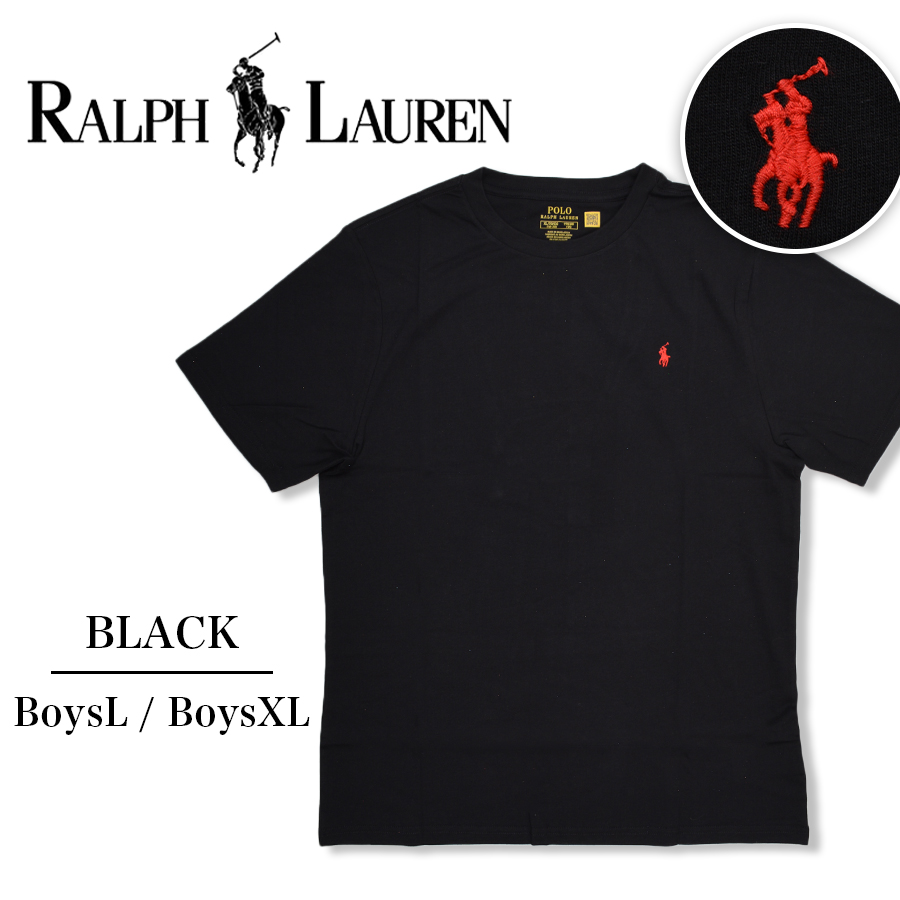 ラルフローレン Tシャツ メンズ レディース クルーネック 半袖 ブランド POLO RALPH LAUREN  無地 綿100% 黒 紺 白 ポニー ロゴ 刺繍 832904【ボーイズサイズ】 | POLO RALPH LAUREN | 01