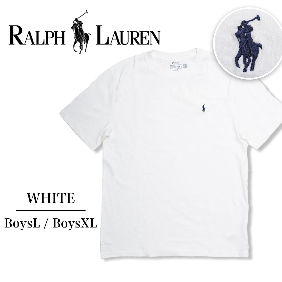ラルフローレン Tシャツ メンズ レディース クルーネック 半袖 ブランド POLO RALPH LAUREN  無地 綿100% 黒 紺 白 ポニー ロゴ 刺繍 832904【ボーイズサイズ】 | POLO RALPH LAUREN | 02