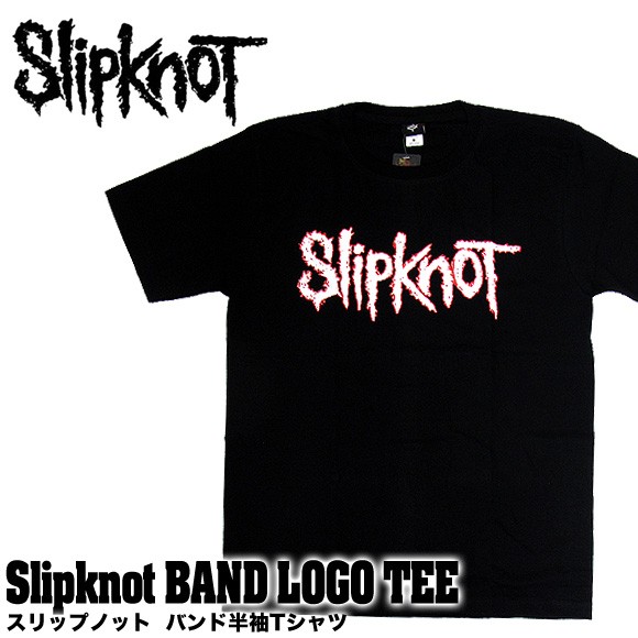 Slipknot スリップノット バンドTシャツ 半袖 BG-0009-BK Slipknot BAND LOGO TEE バンドロゴ  半袖Tシャツ【メール便配送】