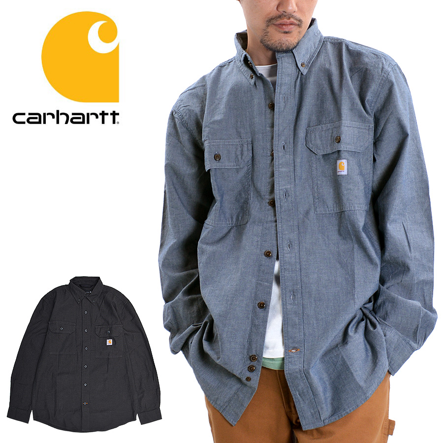 カーハート Carhartt 長袖シャツ メンズ ボタンダウン ワークシャツ 秋冬 シャンブレー 104368 USAモデル