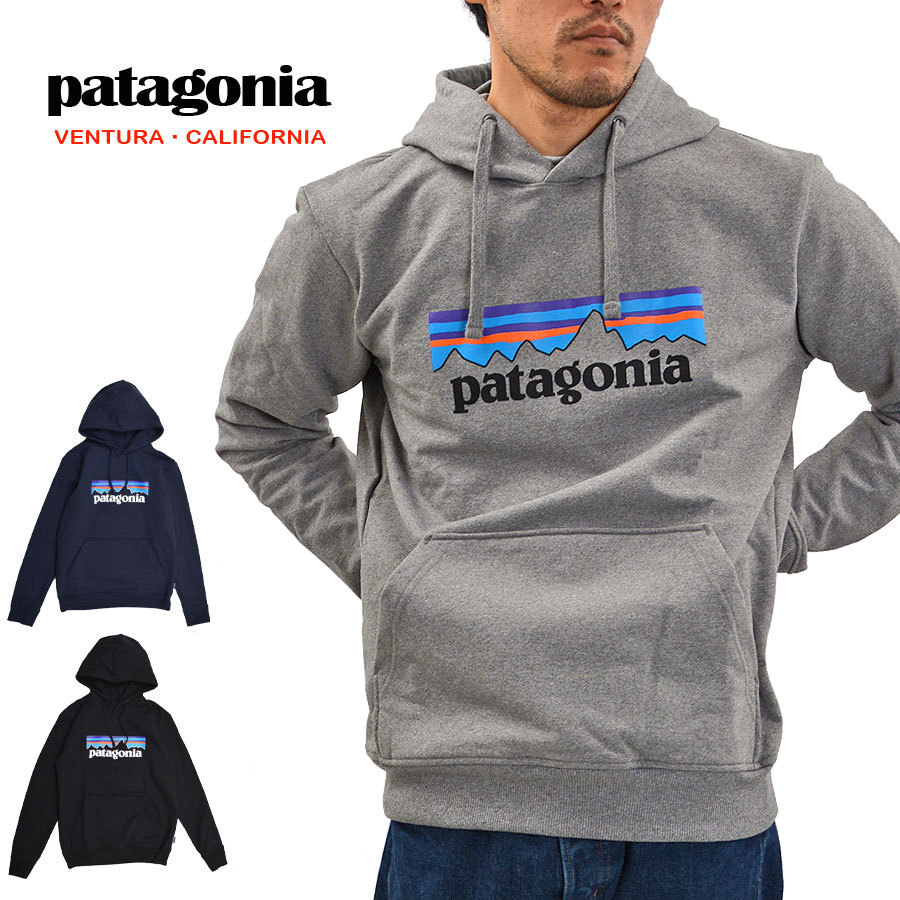 Patagonia パタゴニア パーカー プルオーバー メンズ 39539 M’s P-6 Logo Uprisal Hoody ブラック ネイビー  グレー