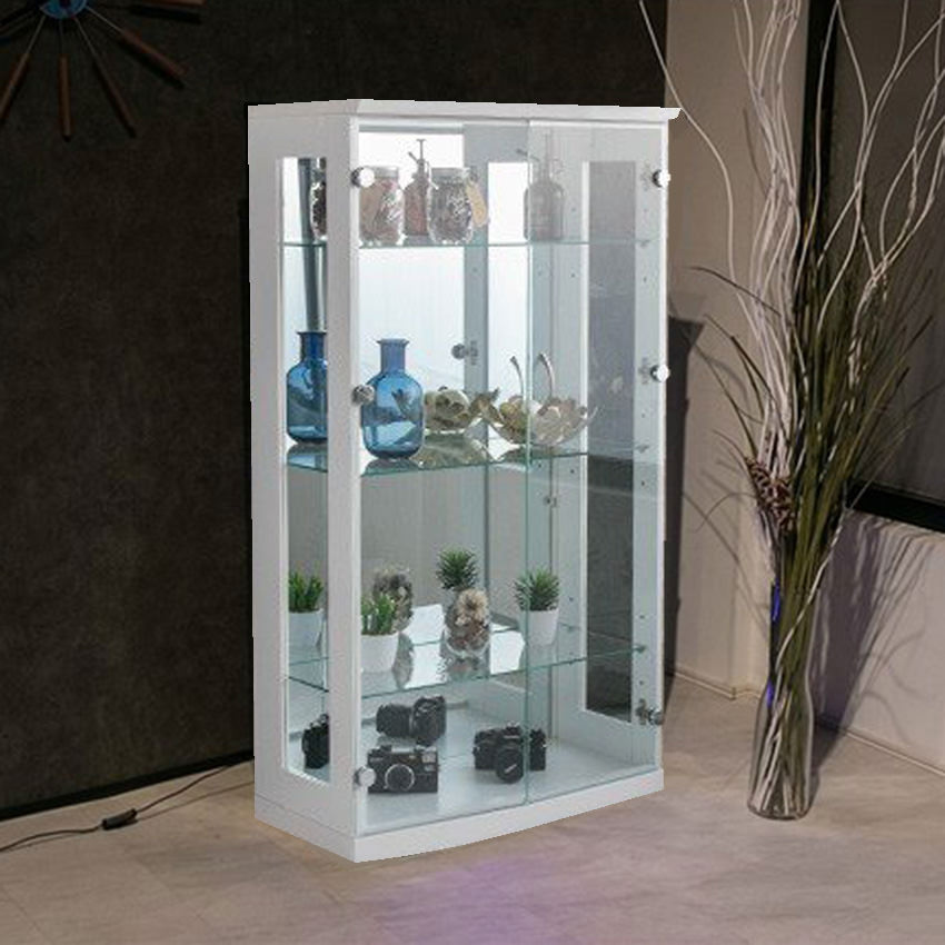 コレクションボード ラック LED 飾り棚 コレクションケース ディスプレイ 幅70cm おしゃれ 完成品 ロータイプ 収納 インテリア ガラス  スタイリッシュ 人気