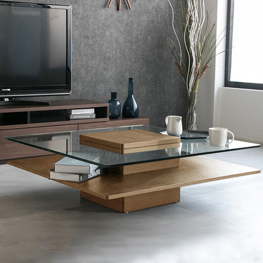 センターテーブル おしゃれ リビングテーブル テーブル 100cm モダン ガラス ブラウン ブラック デザイナーズ 天然木 ローテーブル 高級感  組立設置付き
