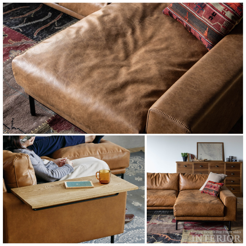 ソファー カウチソファー プルート おしゃれ スーパーレザーテックス