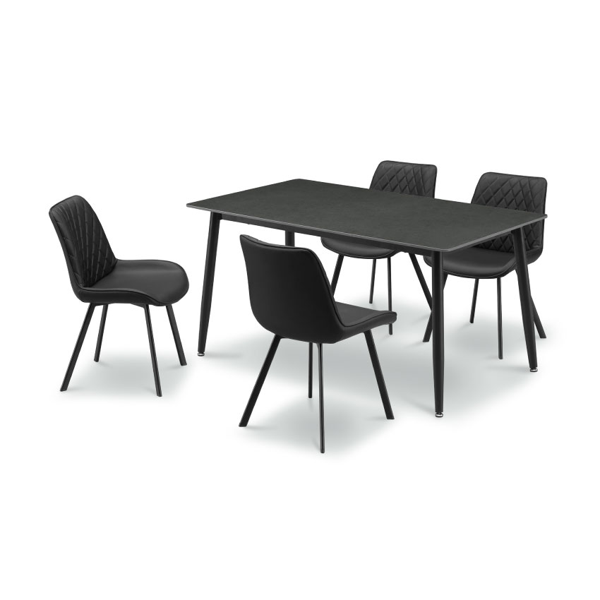 ダイニングテーブルセット　４人掛け　グレー　新品　GY/BK ダイニングテーブルセット 4人掛け グレー 新品 GY/BK