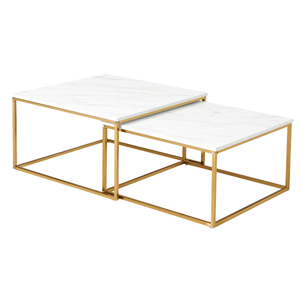 テーブル ネストテーブル センターテーブル サイドテーブル 2点セット 大理石調 スタイリッシュ 高級感 おしゃれ 上品 GB-INTE-1412 | ブランド登録なし | 01