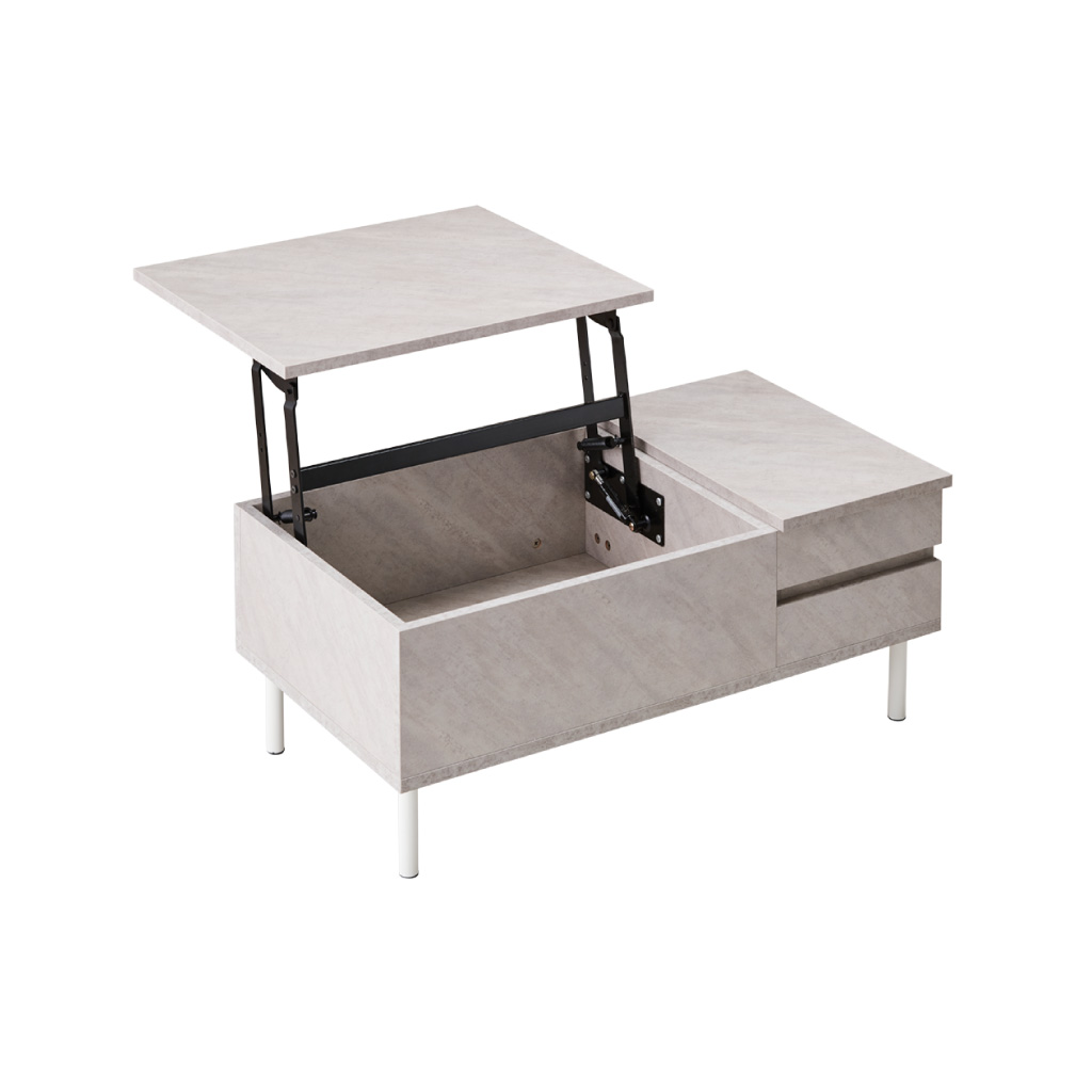 テーブル 昇降式 90×50cm 収納付き 天板昇降 引出 北欧 おしゃれ リビング 在宅勤務 テレワーク 昇降式テーブル  GB-INTE-1374 | ブランド登録なし | 02