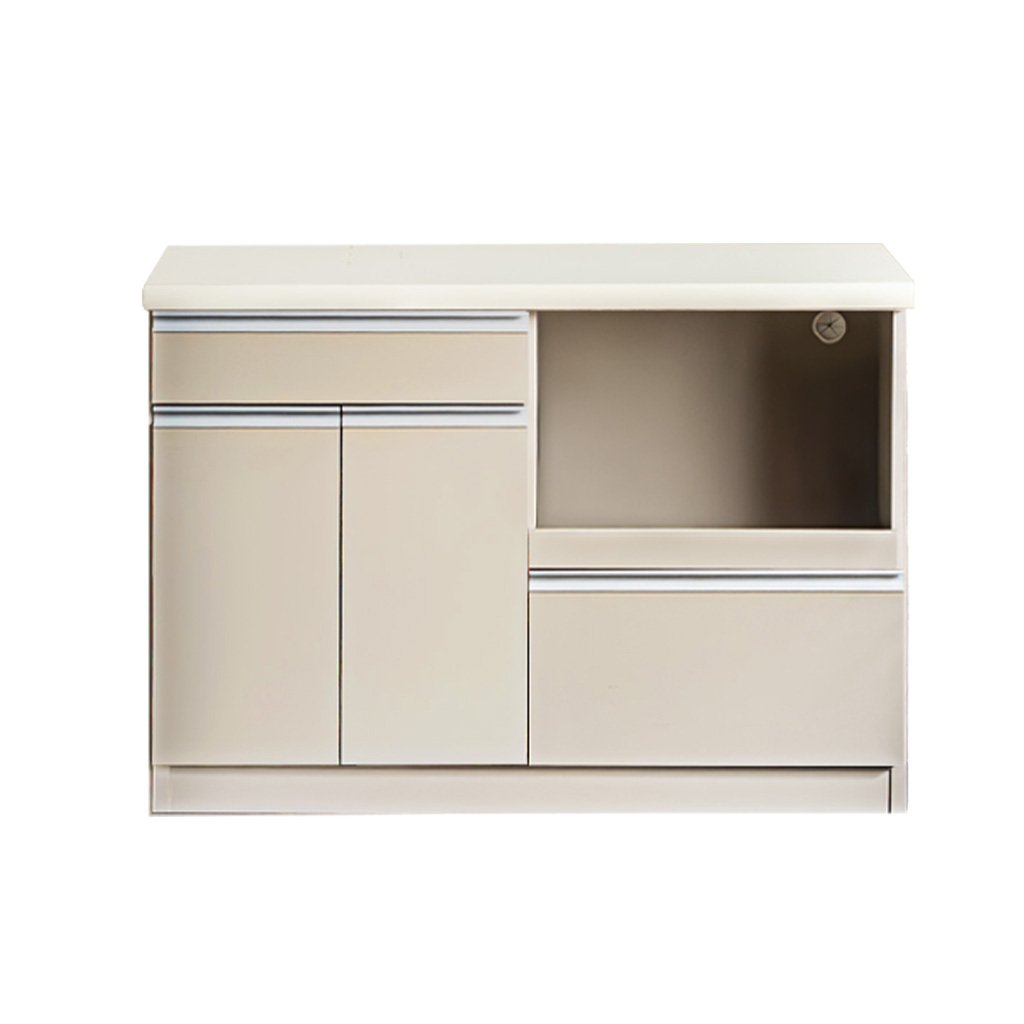 キッチンボード 食器棚 カウンター 120 90 大理石調 ワイド