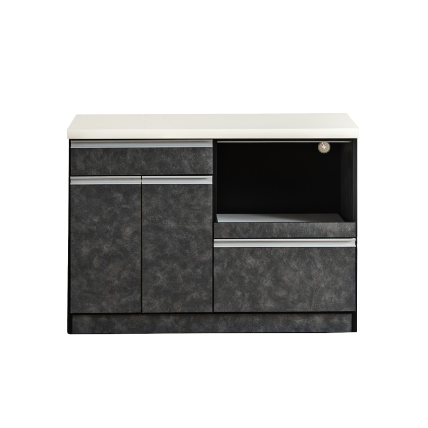 美品 キッチンボード 2024年購入 レイアウト変更可能♪︎ キッチンボード 食器棚 カウンター 120 90 大理石調 ワイド