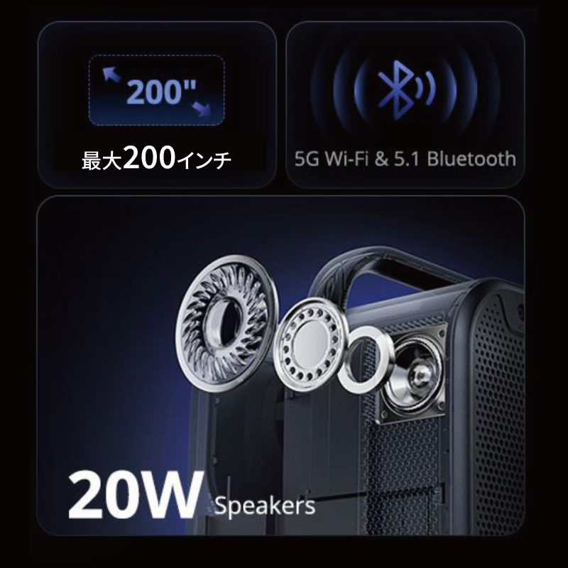 ETOE Seal Pro Google TV プロジェクター 1080P 1000ANSIルーメン搭載