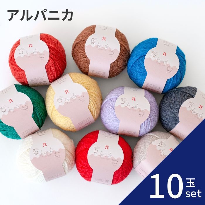 10玉セット 毛糸 Hamanaka ハマナカ アルパニカ 編み物 手編み かぎ針