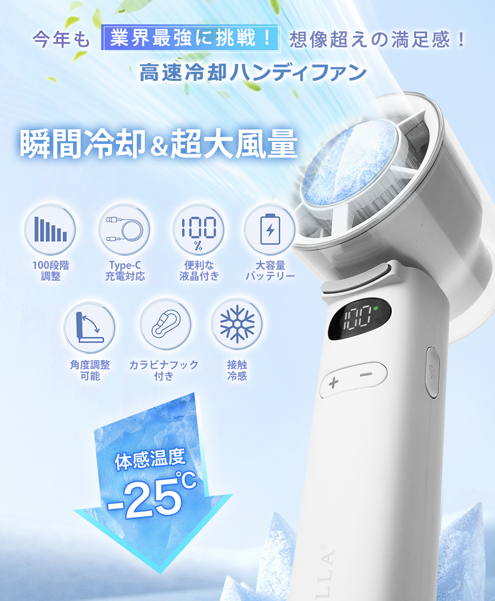 テレビ紹介 高速 冷却 ハンディファン PRO...の詳細画像5